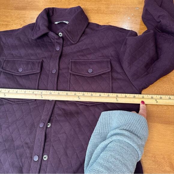 Mountain and Isles Women’s Quilt Shirt Jacket Sz M Eggplant Chore Jacket Shacket - Picture 9 of 11